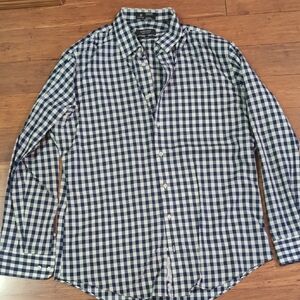 Nordstrom Navy and White Checkered Shirt
